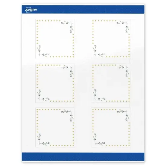 Avery 3" x 3" Labels, Gold Dots with Green Florals, 60 ct image {8}