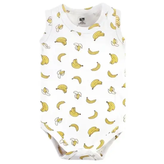 Hudson Baby Infant Boy Cotton Sleeveless Bodysuits, Go Bananas image {5}