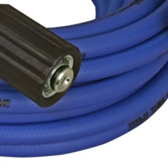 Apache 10085585 1/4 Inch Diameter x 50 Foot Long 3,100 PSI Xtreme Flex Hybrid Polymer Pressure Washer Hose Assembly with Female Metric Fittings, Blue image {2}