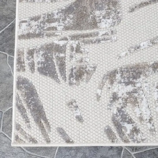 Tropical Leaves Coastal Indoor Outdoor Runner or Area Rug by Blue Nile Mills image {2}