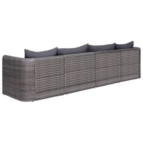 vidaXL Garden Sofa Set Set of 4 Grey image {2}