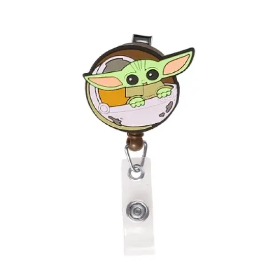 Disney Star Wars The Mandalorian Lanyard and Retractable Badge Reel Set, Grogu Print Lanyard with Matching Badge Reel ID image {3}