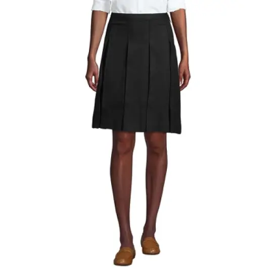 Lands' End Lands' End School Uniform Women's Solid Box Pleat Skirt Above Knee image {1}