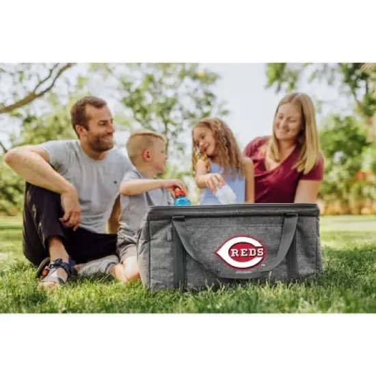 MLB Cincinnati Reds 64 Can Collapsible Cooler - Heathered Gray image {4}