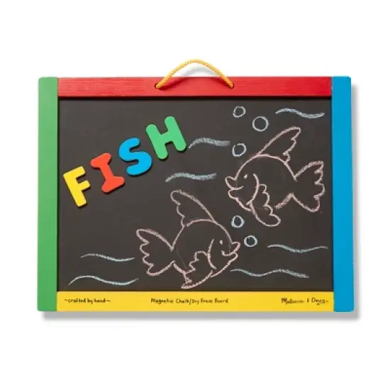 Melissa & Doug Magnetic Chalkboard and Dry-Erase Board With 36 Magnets, Chalk, Eraser, and Dry-Erase Pen image {3}