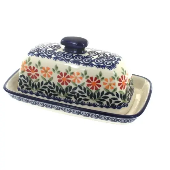 Blue Rose Polish Pottery M074 Manufaktura Butter DIsh image {10}