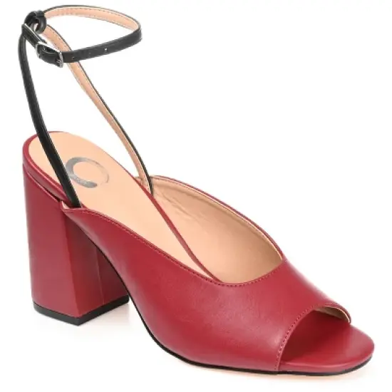 Journee Collection Womens Calypso Buckle Ankle Strap Block Heel Sandals image {9}