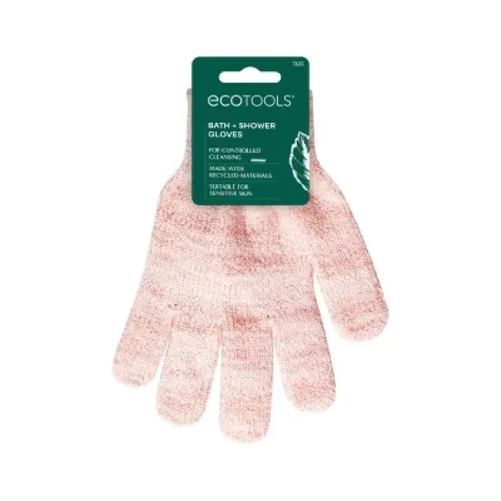 EcoTools Exfoliating Bath + Shower Gloves - Pink image {3}