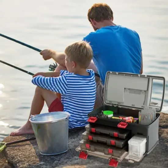 Tangkula 5 Layers Fishing Tackle Box w/ Dividers & Top Storage 3 Removable Utility Boxes image {3}