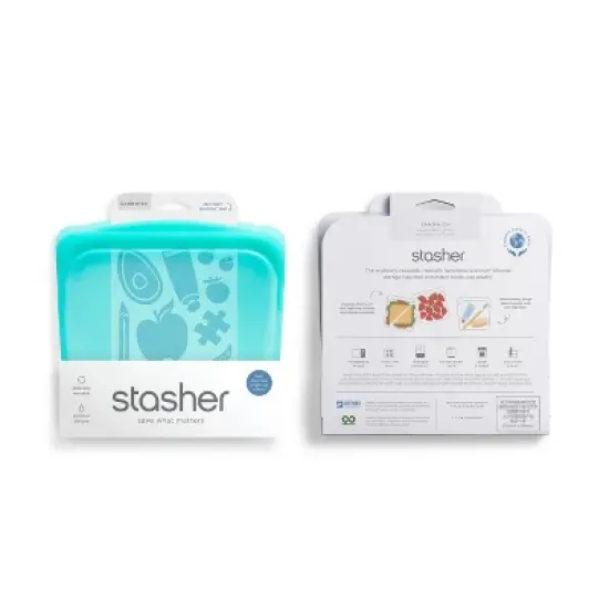 Stasher Reusable Food Storage Sandwich Bag - Aqua image {3}