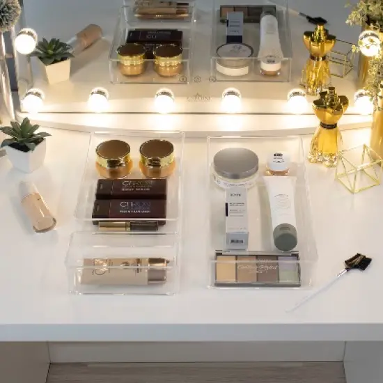 Sorbus Clear Drawer Organizers, Multi-Purpose Bins for Makeup, Vanity Organization, and more image {5}