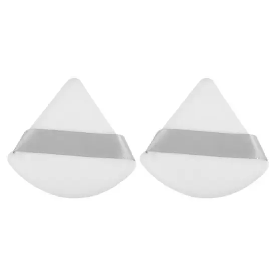 Unique Bargains Loose Powder Puff Face Soft Triangle Puff Blender Beauty Makeup Tool Short Plush 2 Pcs image {13}