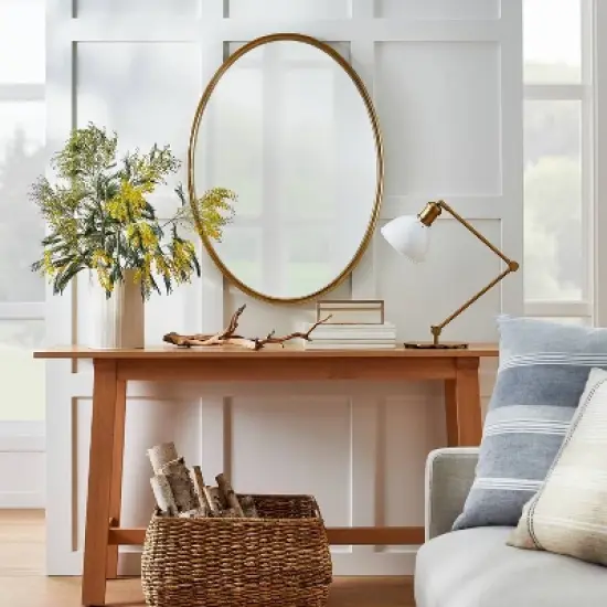 26" x 36" Oval Shape Antique Mirror Brass - Threshold&trade; designed with Studio McGee image {1}