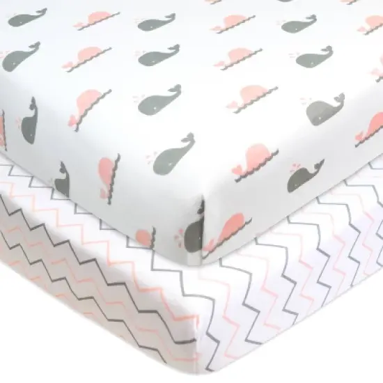 TL Care Printed 100% Cotton Knit Fitted Playard sheet  - 2pk image {5}
