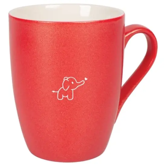 Elanze Designs 10 Ounce Ceramic Decorative Laser Engraved Giftable Novelty Tea Coffee Cup Mug Crimson Red Baby Elephant Heart image {4}