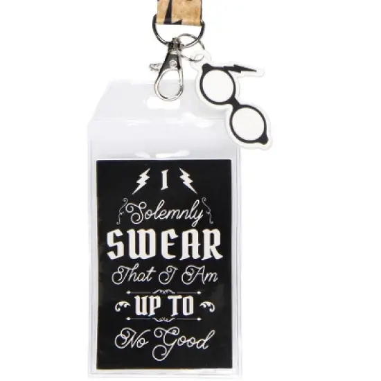 Harry Potter Solemnly Swear Keychain Lanyard ID Holder and Rubber Glasses Charm image {1}