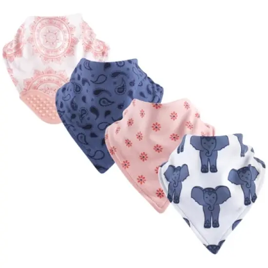 Yoga Sprout Baby Girl Cotton Bandana Bibs 4pk, Free Spirit, One Size image {1}
