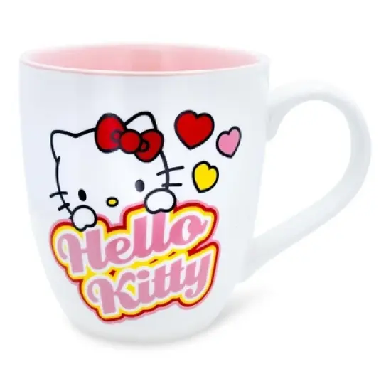 Silver Buffalo Sanrio Hello Kitty Hearts Ceramic Mug | Holds 18 Ounces image {8}