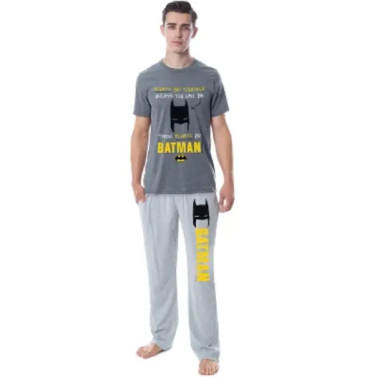 DC Comics Mens' Batman Always Be Funny Character Sleep Pajama Set Multicolored image {4}