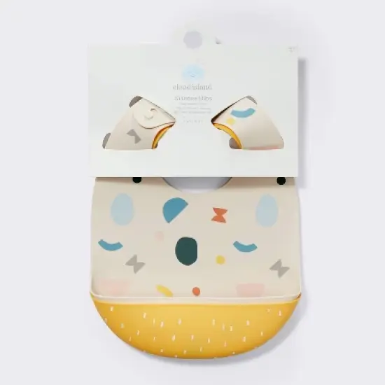 Silicone Bibs - 2pk - Shapes/Yellow - Cloud Island&trade; image {3}