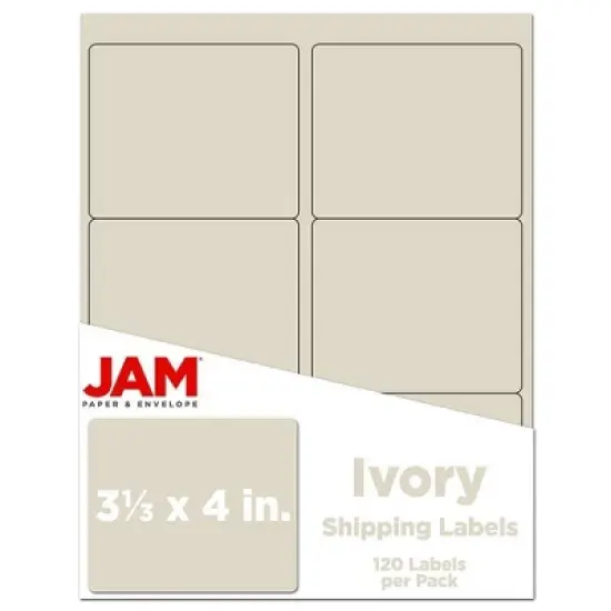 JAM Paper Mailing Labels 3 1/3" x 4" 120ct image {6}