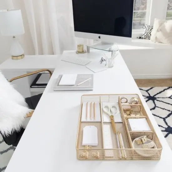 Blu Monaco Desk Drawer Organizer Tray for Office - 6 Compartments image {2}