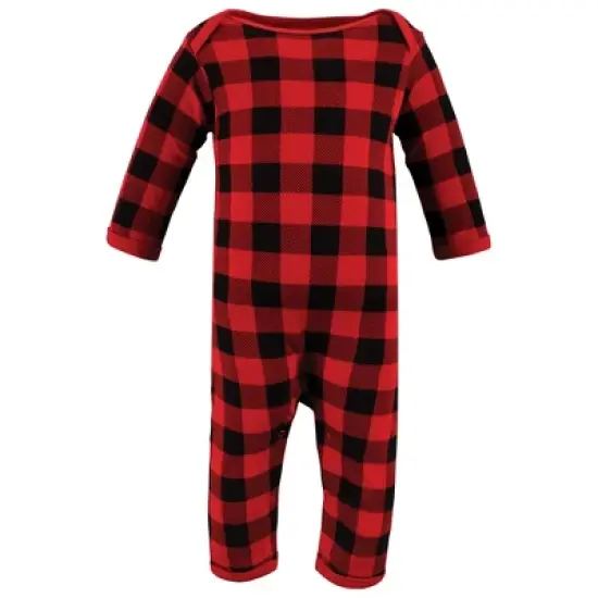 Hudson Baby Infant Boys Cotton Coveralls, Buffalo Plaid Family image {4}