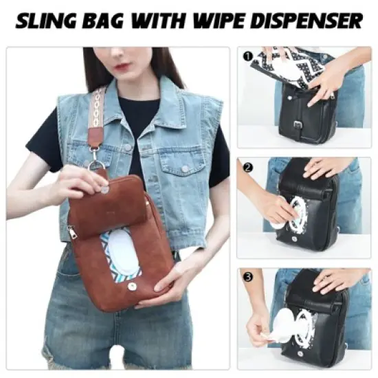 Itopfox 2-in-1 Sling Backpack with Removable Straps, Crossbody Purse for Women, Faux Leather Fanny Pack, Travel & Diaper Bag image {4}