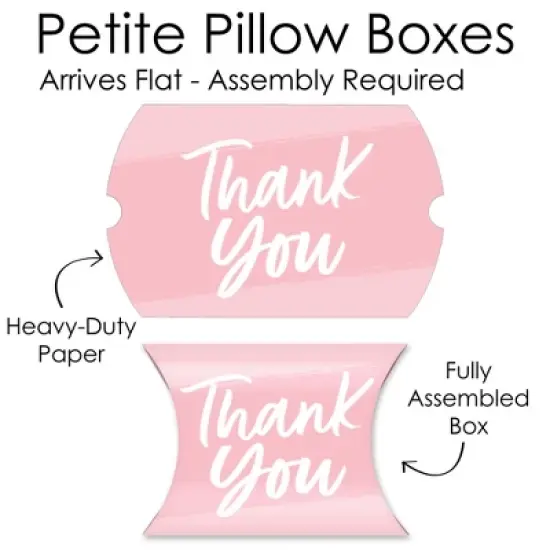 Big Dot of Happiness Pink Elegantly Simple - Favor Gift Boxes - Guest Party Favors Petite Pillow Boxes - Set of 20 image {4}