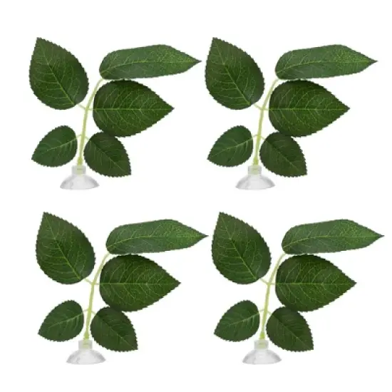 Unique Bargains Betta Fish Leaf Pad Hammock Plants Green 3.15"x1.93" image {8}