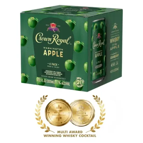 Crown Royal Washington Apple Whisky Cocktail - 4pk/355ml Cans image {1}