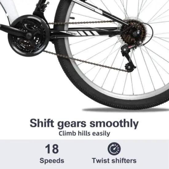 hykolity 27.5 inch Mountain Bike MTB Outdoor Bicycle Cycling 18 Speed Sport Bikes Trail Off Road Full Suspension for Adult Men Unisex White image {1}