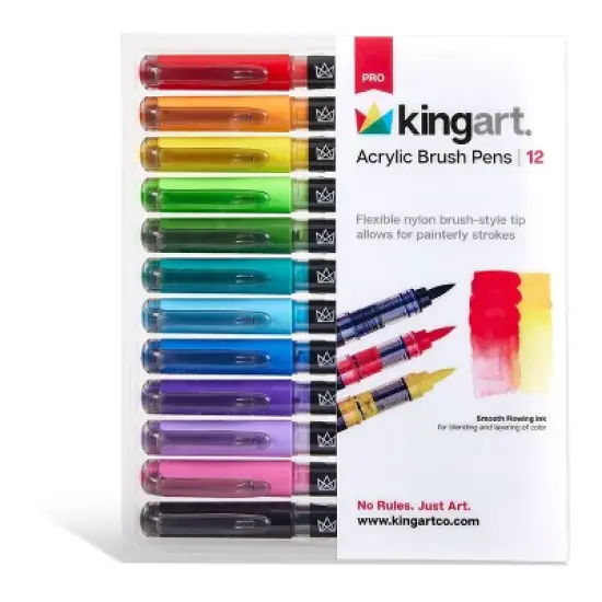 KINGART PRO Acrylic Paint Brush Pens 12 Colors image {10}