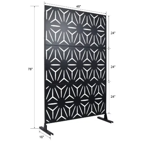 CAVINAS Privacy Screen Modern Metal Fence Panels with Geometric Pattern for Garden Decor and Patio Decor, 76" H&times;48" W image {3}