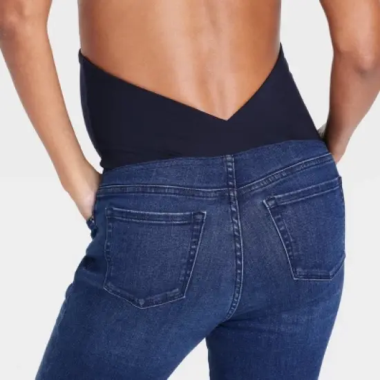 Over Belly Skinny Maternity Pants - Isabel Maternity by Ingrid & Isabel&trade; Blue image {4}