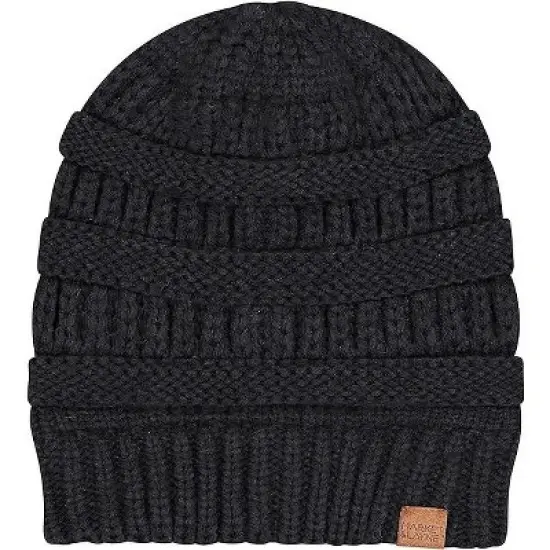 Market & Layne Women Chunky Knit Beanie Hat, Women Winter Hat image {1}