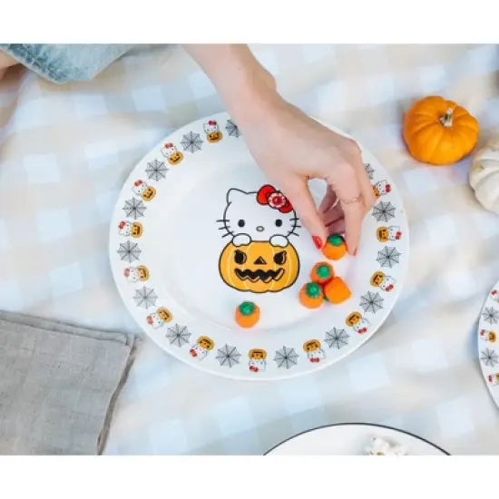 Silver Buffalo Sanrio Hello Kitty Pumpkin Boo 10.5-Inch Ceramic Dinner Plate image {6}