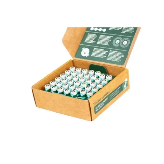 Better Battery Co. 40 AA Kit High Performance Certified Carbon Neutral Alkaline Batteries: Household Single-Use, 1.5V, Pack of 40 image {2}