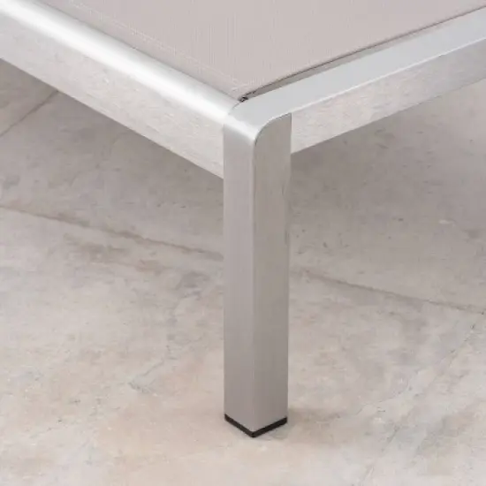 Cape Coral 11pc Aluminum Patio Collection - Silver/Natural/Khaki - Christopher Knight Home image {6}