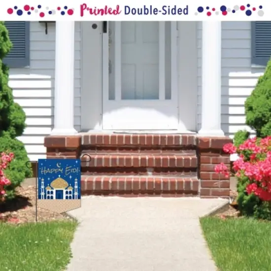 Big Dot of Happiness Ramadan - Outdoor Home Decorations - Double-Sided Eid Mubarak Party Garden Flag - 12 x 15.25 inches image {1}