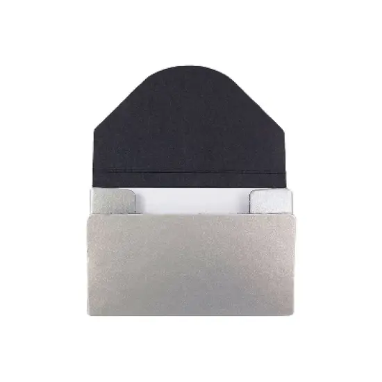 JAM Paper Colorful Business Card Holder Case w/Round Flap Matt Silver Chipboard 369031721 image {1}