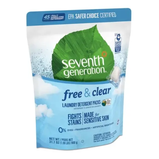 Seventh Generation Laundry Packs Free & Clear - 45ct/31.7oz image {2}