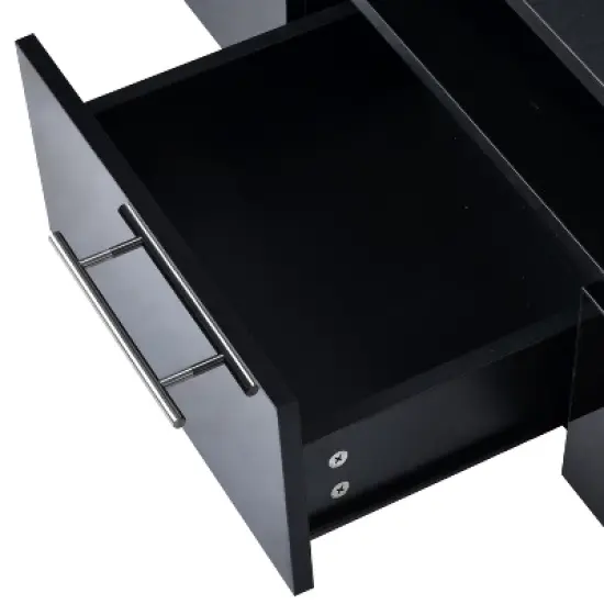 ModernLuxe Modern Stylish Functional TV stand with Color Changing LED Lights High Gloss TV Cabinet image {4}