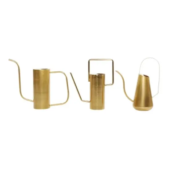Set of 3 Glam Metal Tall Planters Gold - Olivia & May image {2}