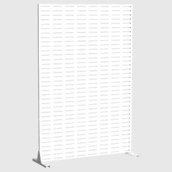 Lirago 72 in. White Galvanized Metal Outdoor Privacy Screens Garden Outdoor Fence image {12}