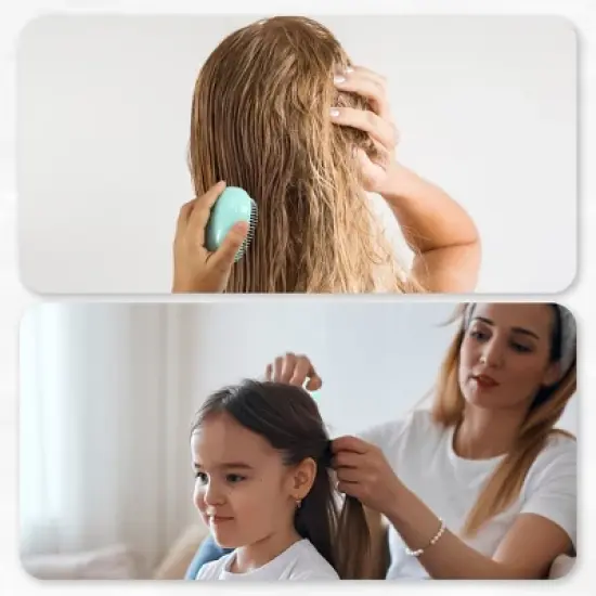 Unique Bargains Mini Portable Hair Brush 3.5"x2.68"x1.89" 1 Pc image {2}