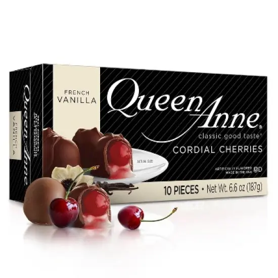 Queen Anne French Vanilla Milk Chocolate Covered Cordial Cherries | 6.6 oz | 10 Piece Gift Boxes | Whole Cherry Sweet Creamy Fruity Flavor image {7}