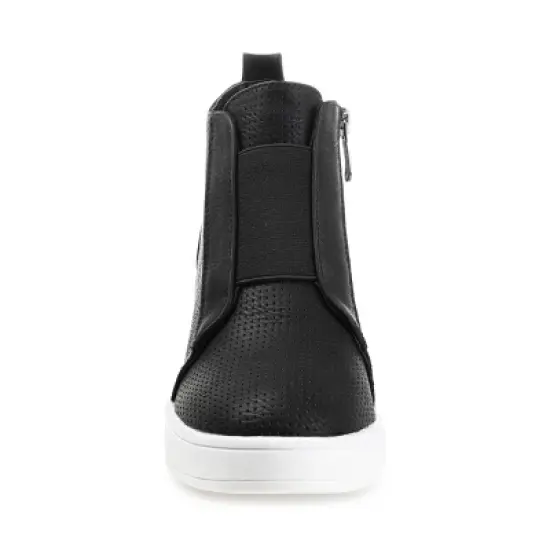 Journee Collection Womens Clara Round Toe Inside Zip Wedge Sneakers image {5}