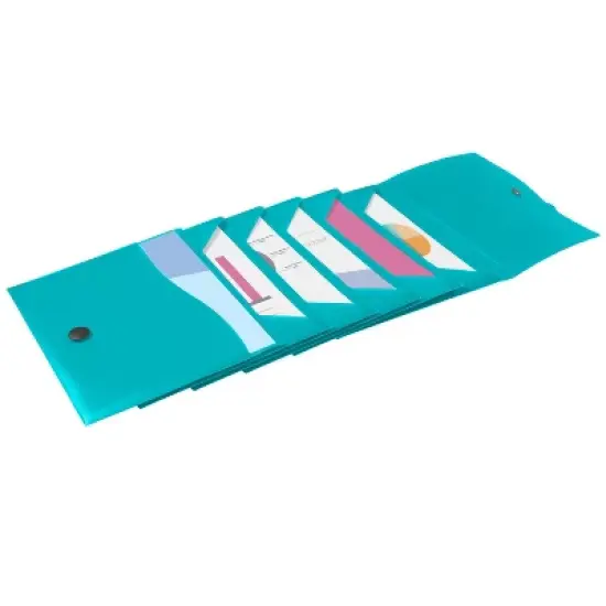 Avery Slide & View Expanding File Folder, 6 Pockets, Letter Size, 1 Aqua Folder (73544) image {1}