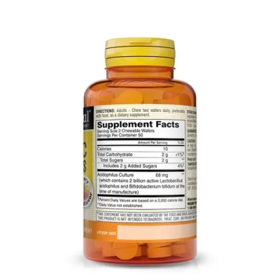Mason Natural Probiotic Acidophilus Supplement Chewable Wafers Strawberry 100ct image {2}